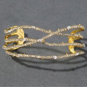 Brand New Alexis Bittar Crystal Pavé Orbiting Cuff Bracelet